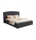 Roman Black Velvet Upholstery High Quality Slats Gas Lift Mechanism Metal Structure Bed Frame in Multiple Sizes